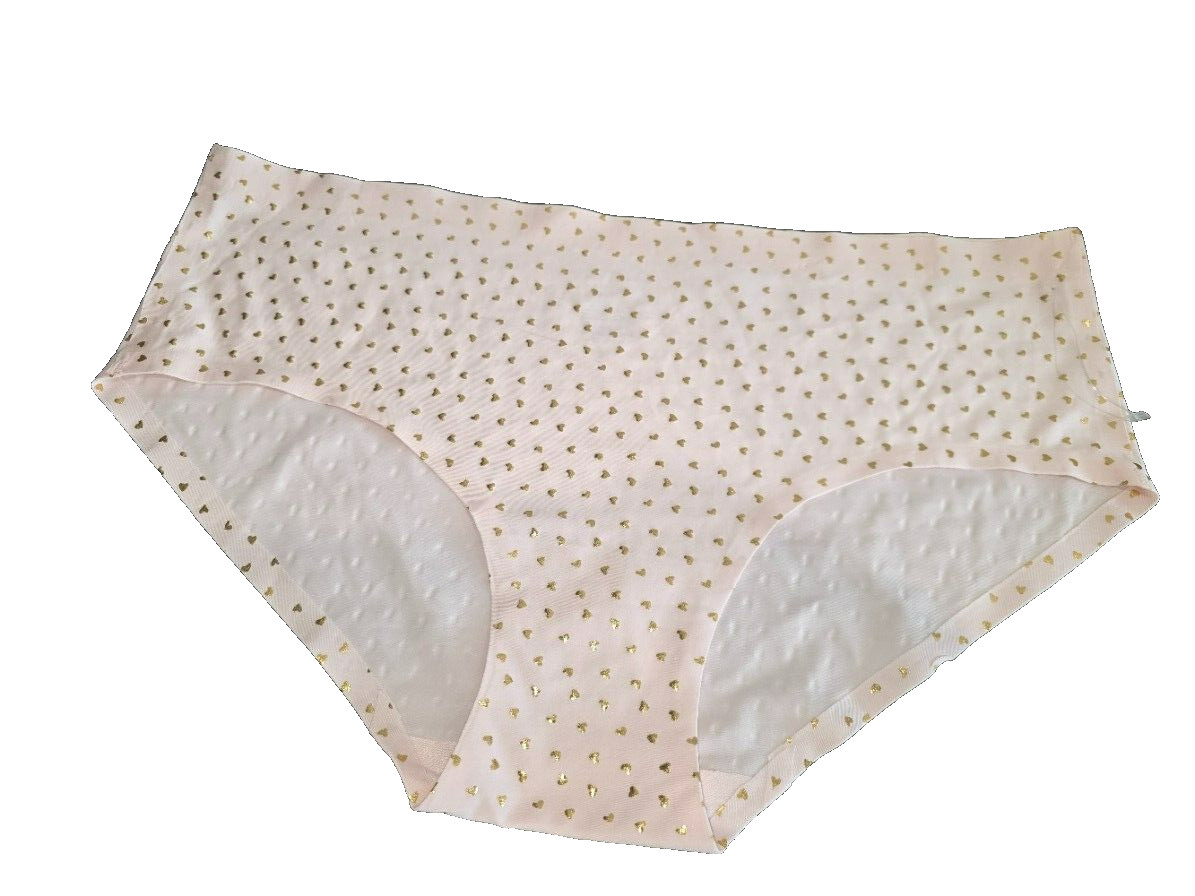 PRIMA VALENTINA Soft BRIEF PANTIES – White/Gold Hearts – Size L – RF8008