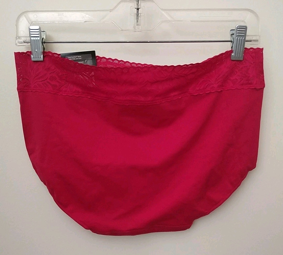 BALI COMFORT REVOLUTION LACE WAISTBAND BRIEF PANTY, SIZE XL/8