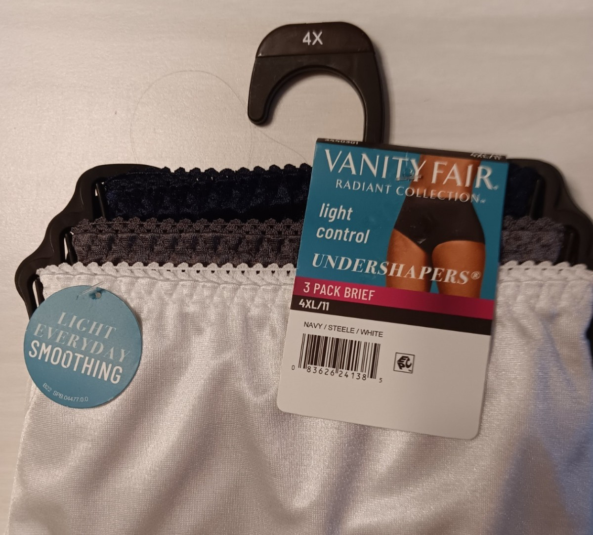 3 Pack VANITY FAIR WOMEN BRIEFS 4XL/11 Light control Undershaper Navy/Gray/White