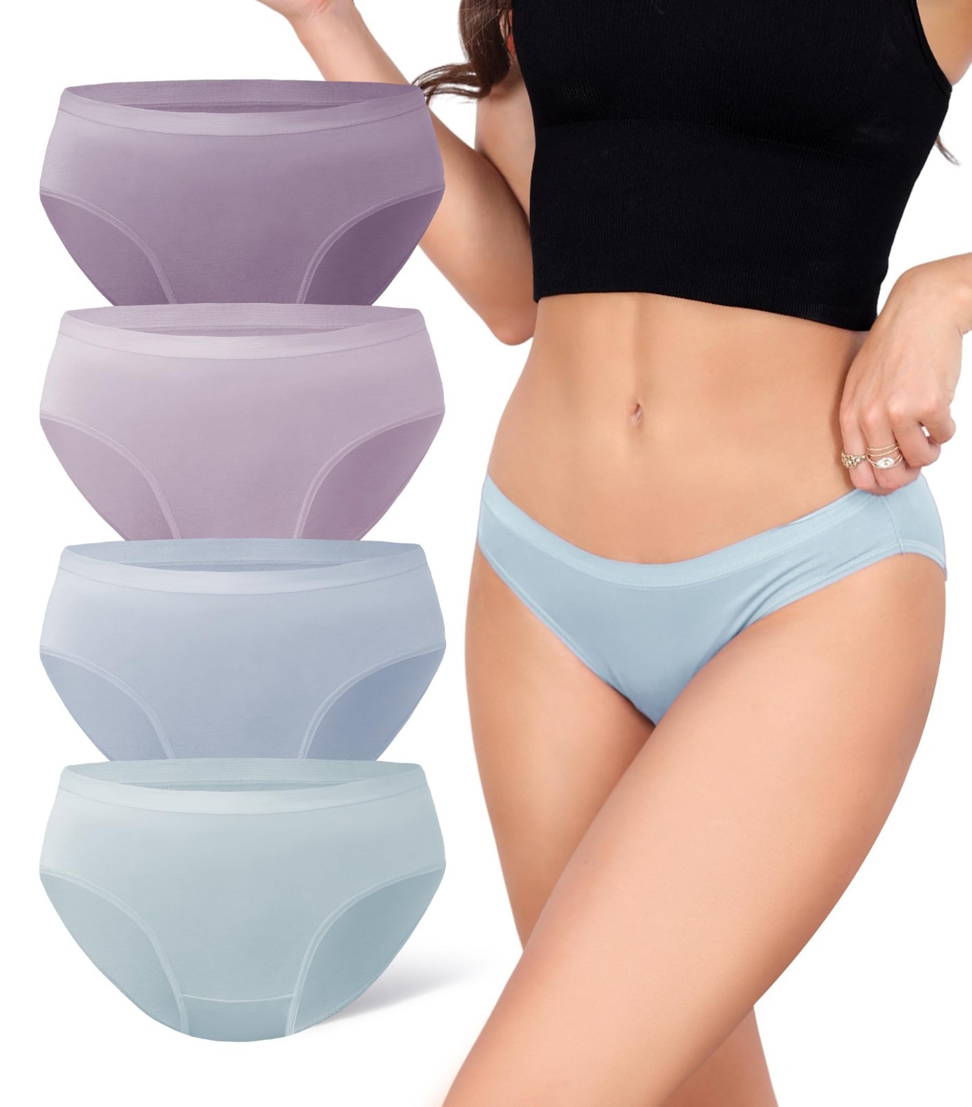 DAVID ARCHY Women’s Bamboo Rayon Underwear, Moisture Wicking 4 Pack M