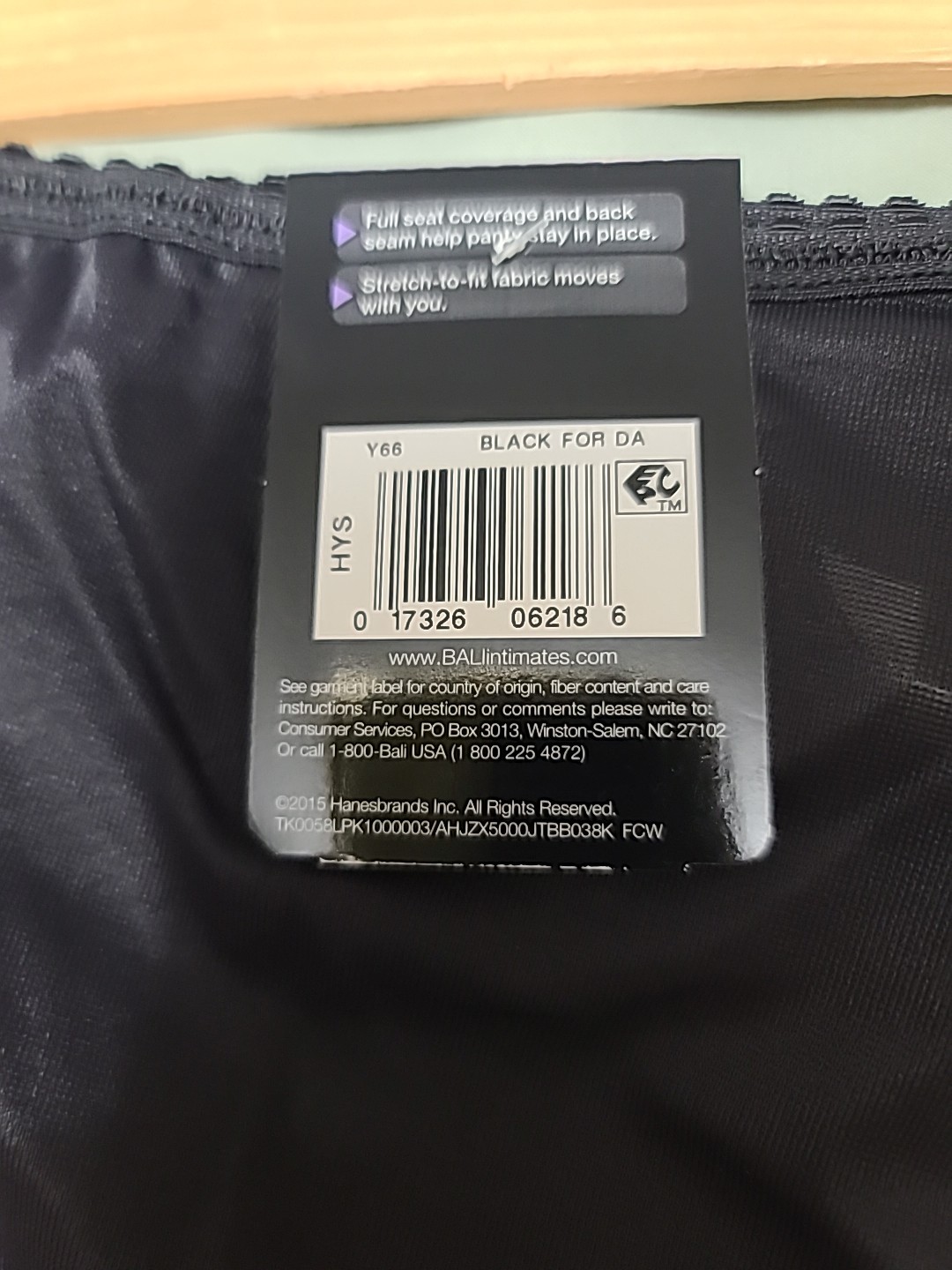 NWT BALI Women’s Skimp Skamp Black Brief; Style #2633 B633; Size 3XL (10)