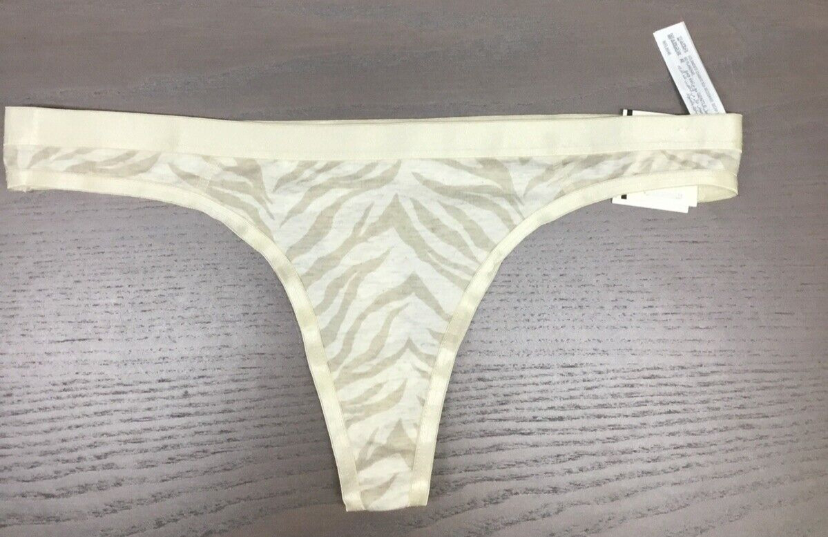 Jenni Cotton Print Satin Trim Thong, Tiger, XXL