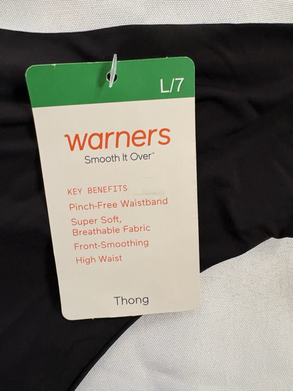 NEW Warners Thong Smooth It Over High Waist Thong 2 Pack Panty Womens Size Large