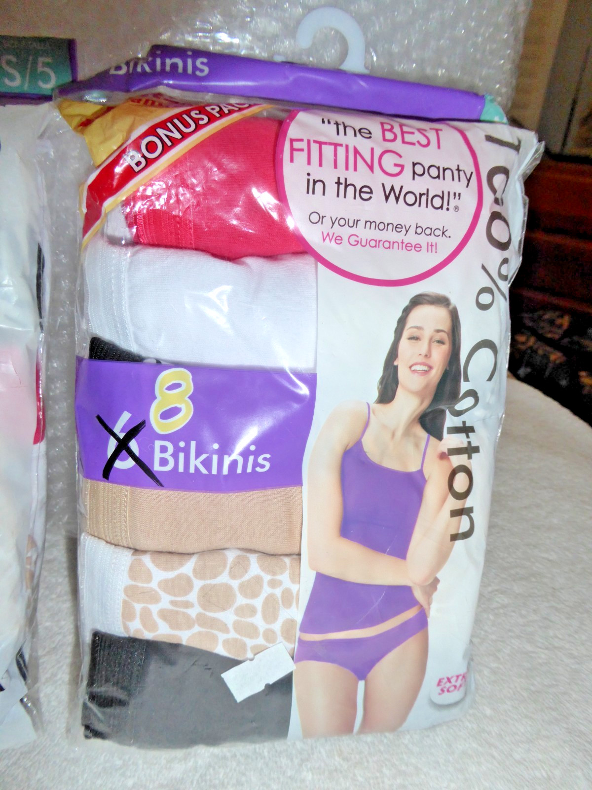 the BEST FITTING panties in the world 8 Bikinis Sz S/5 Asst-Colors Lot of 2