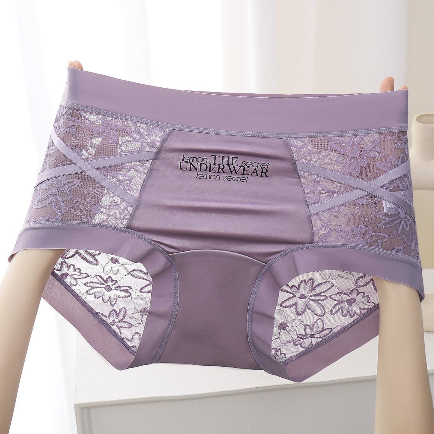 3PCS Women Sexy Breathable Tummy Control Push Up Panties Antibacterial Shapewear