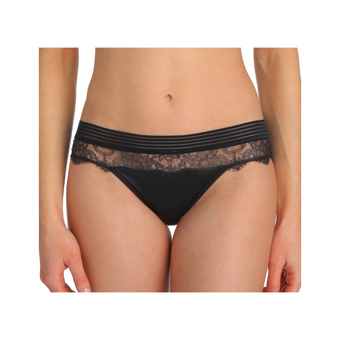 NWT Marie Jo Angelina Lace Bikini Panty Sm Graphite Charcoal Black
