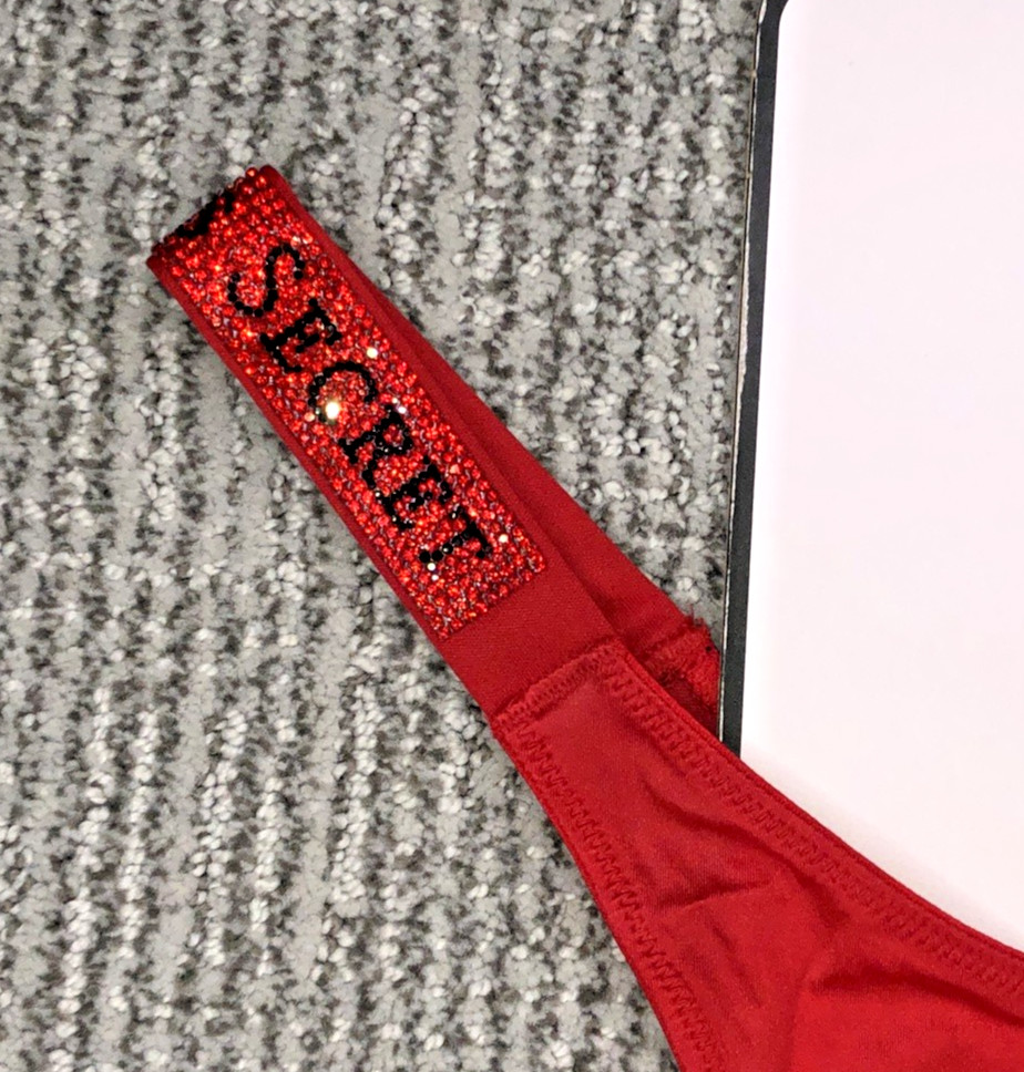 Victoria’s Secret Very Sexy NWT XL Red Spellout Shine Strap Brazilian Panty
