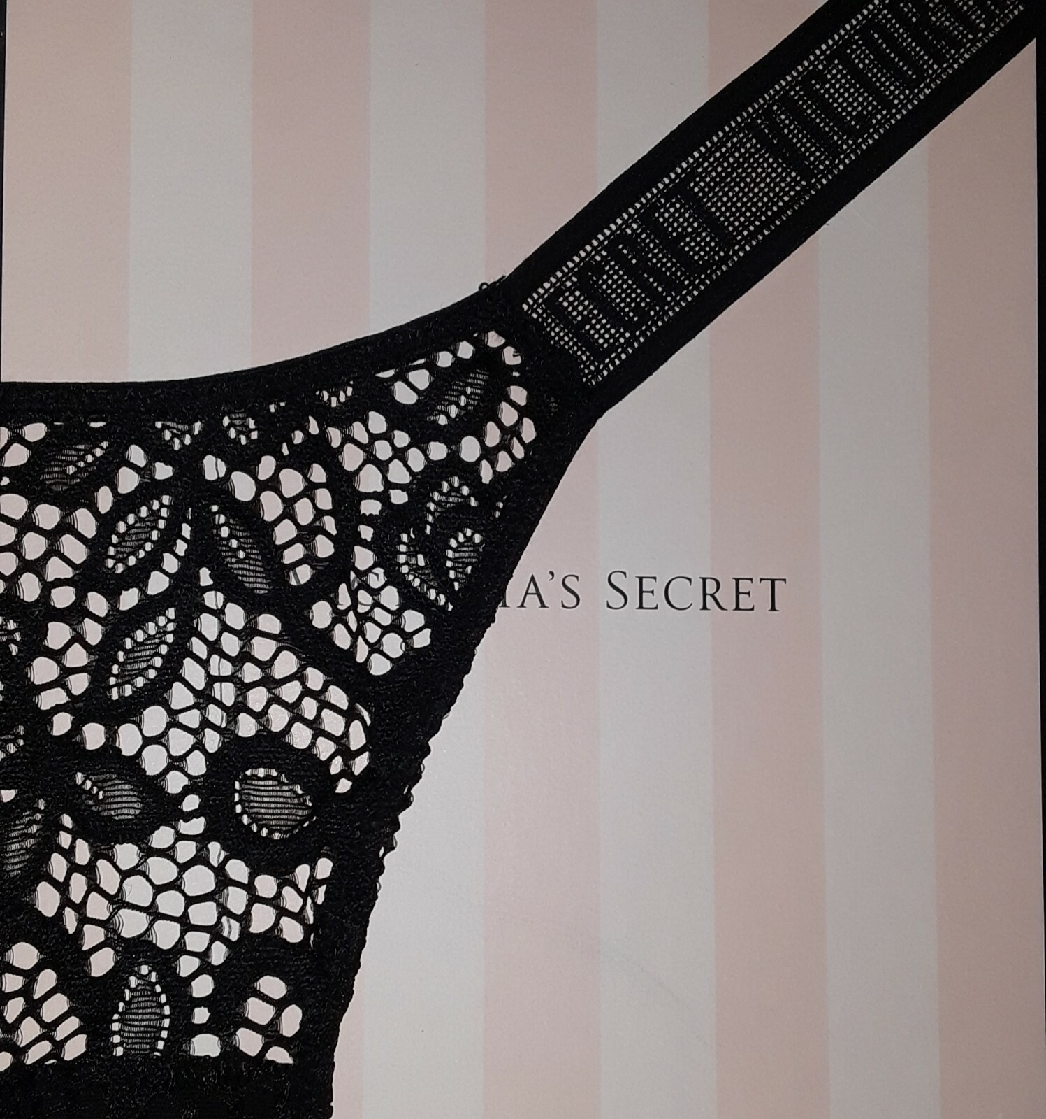 New VS Very Sexy logo & lace Brazilian Panty Size small black