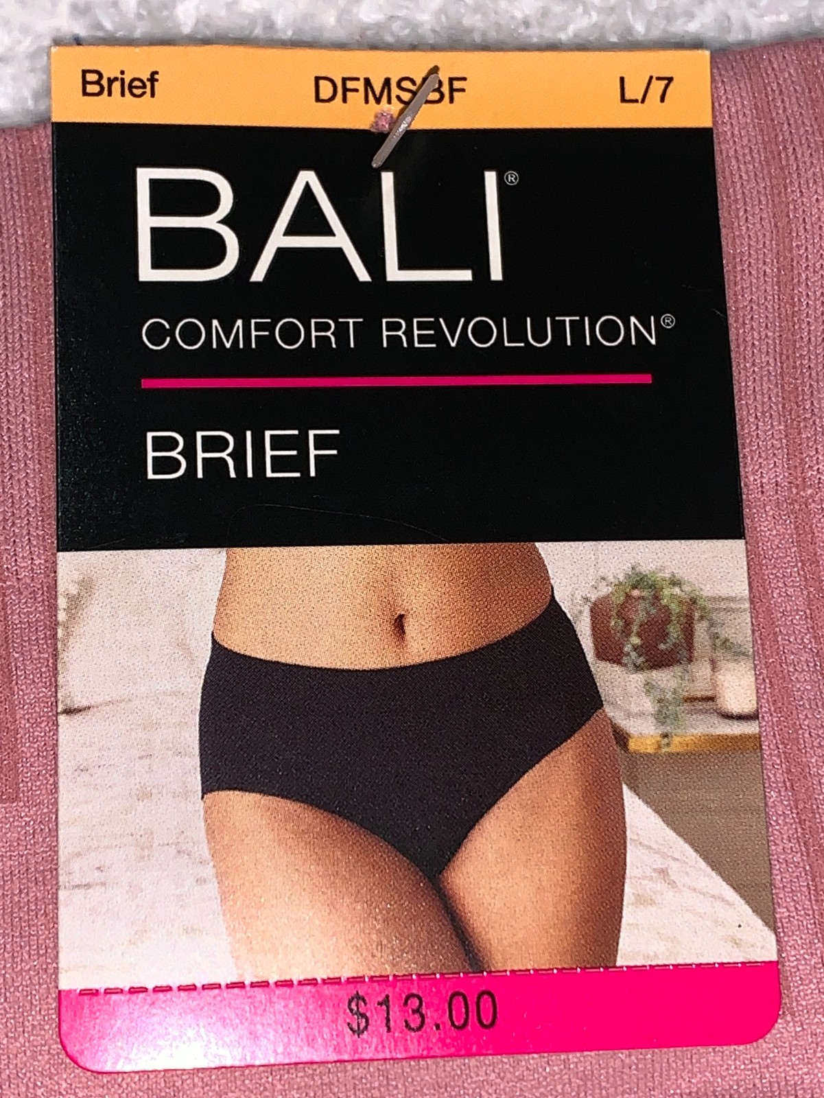 BALI Comfort Revolution Modern Seamless Mauve Pink Brief Panty Womens M L XL