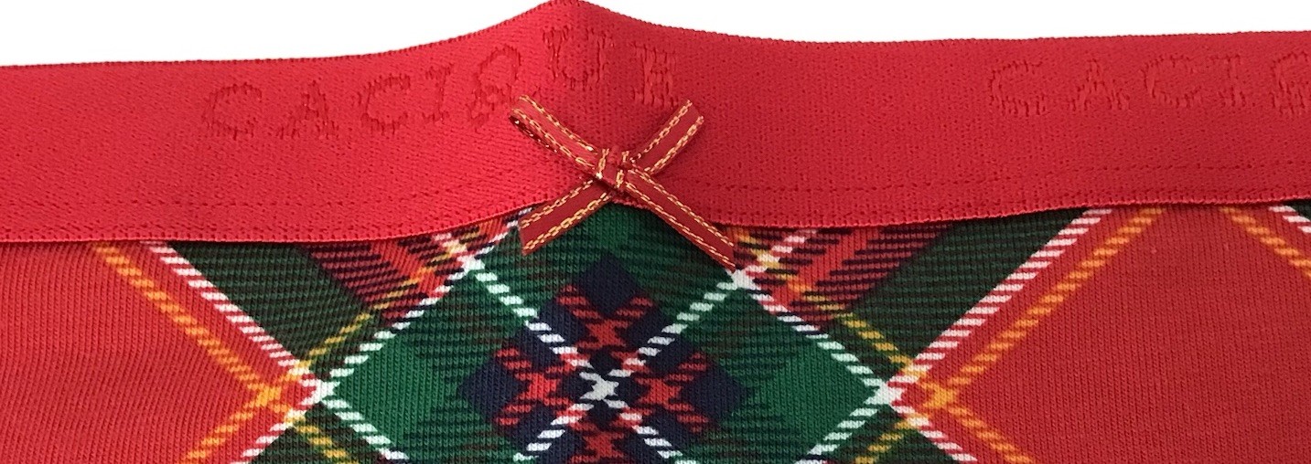 NWT CACIQUE COTTON FULL BRIEF PANTY SIZE 18/20 RED AND GREEN PLAID