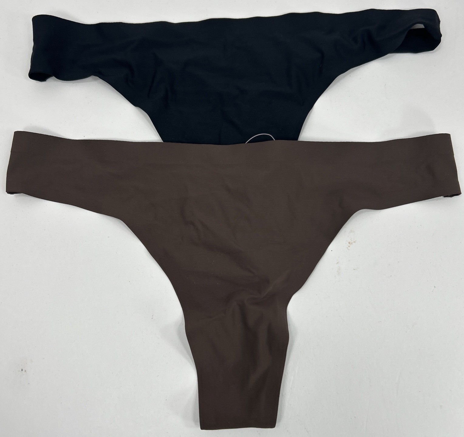 NWT Cheek Boss Thong Lot Of 2 Pair Of Black & Brown Panties Size Small