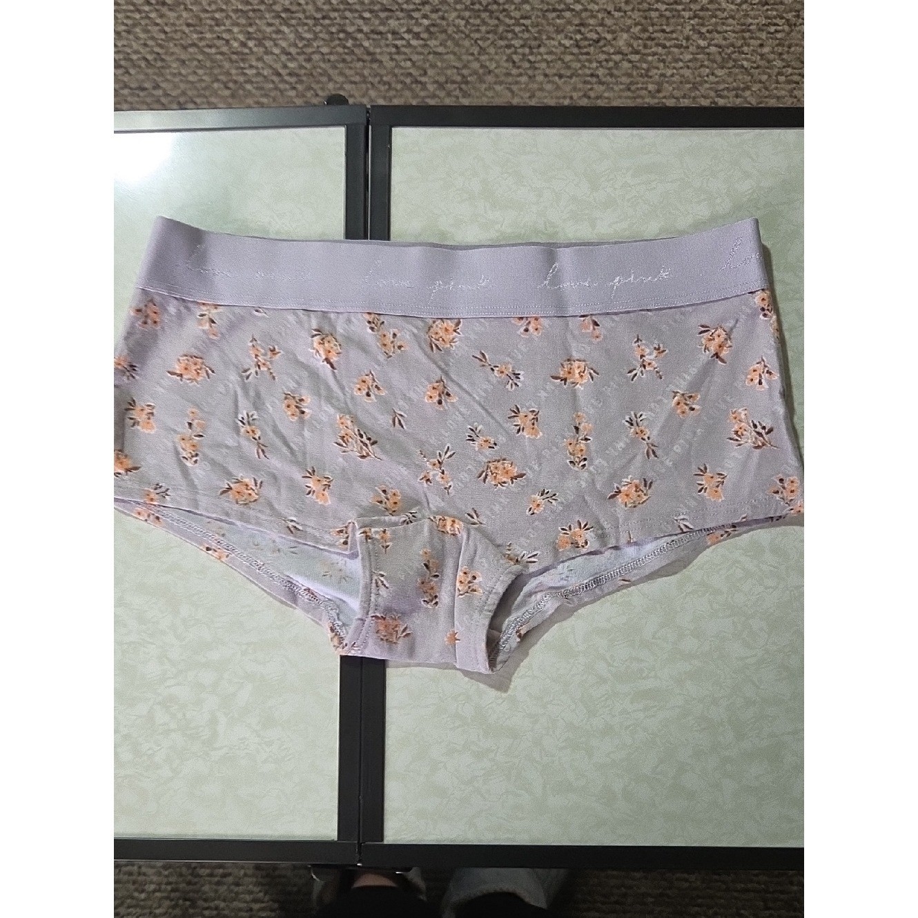 Victoria’s Secret Lavender Shortie Panty with Peach Floral Print **NEVER WORN**