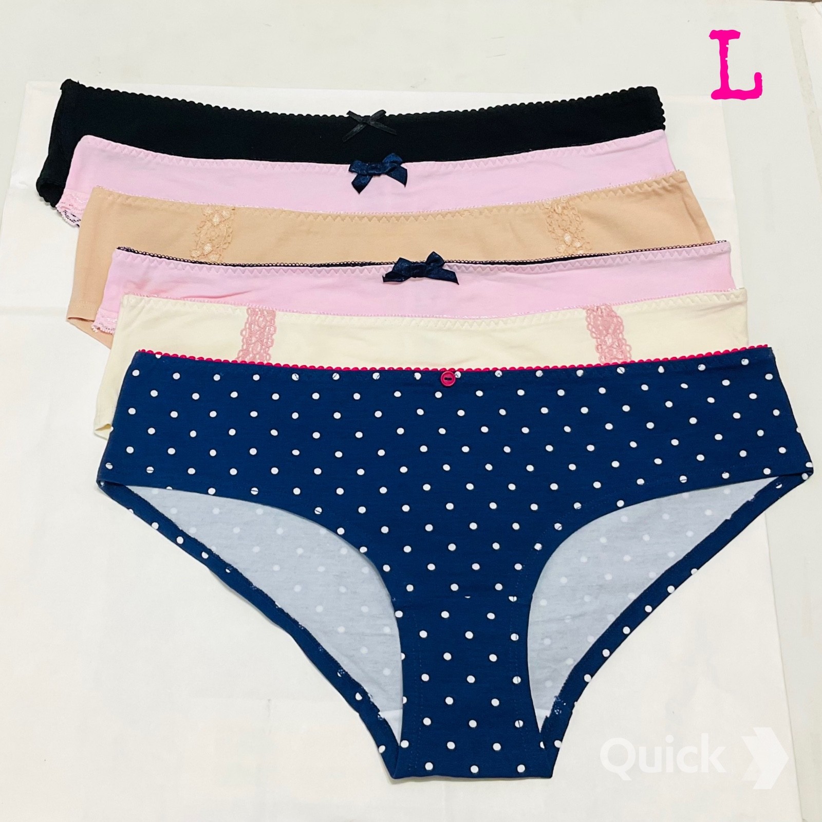 Pack of 6 – New Next Cotton Low-Rise Panties – sz L