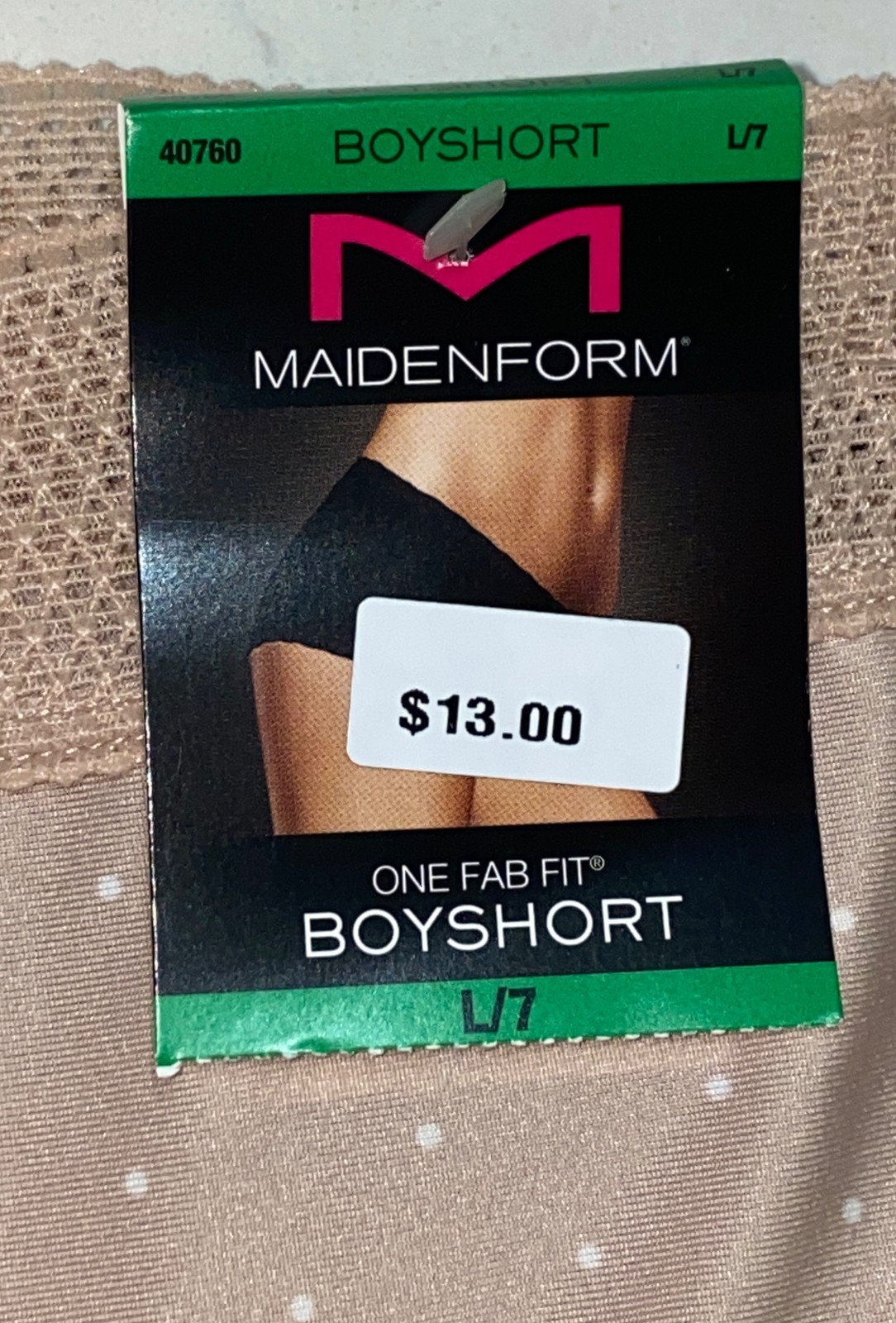 MAIDENFORM One Fab Fit Micro Dot Paris Nude Boyshort Panty Womens S M L XL 2XL
