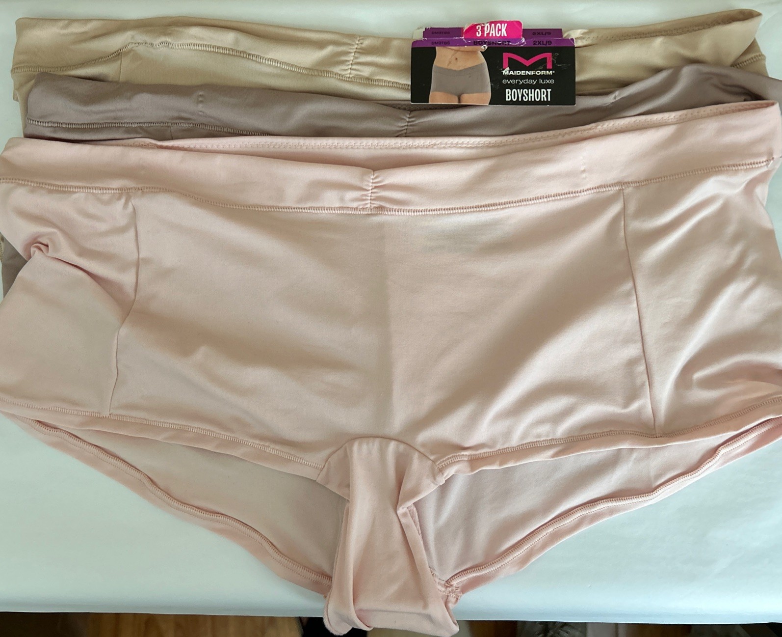 NEW! 3~Pack Maidenform Everyday Luxe BoyShorts Panties~Sz 2XL/9~ # DM3TBS