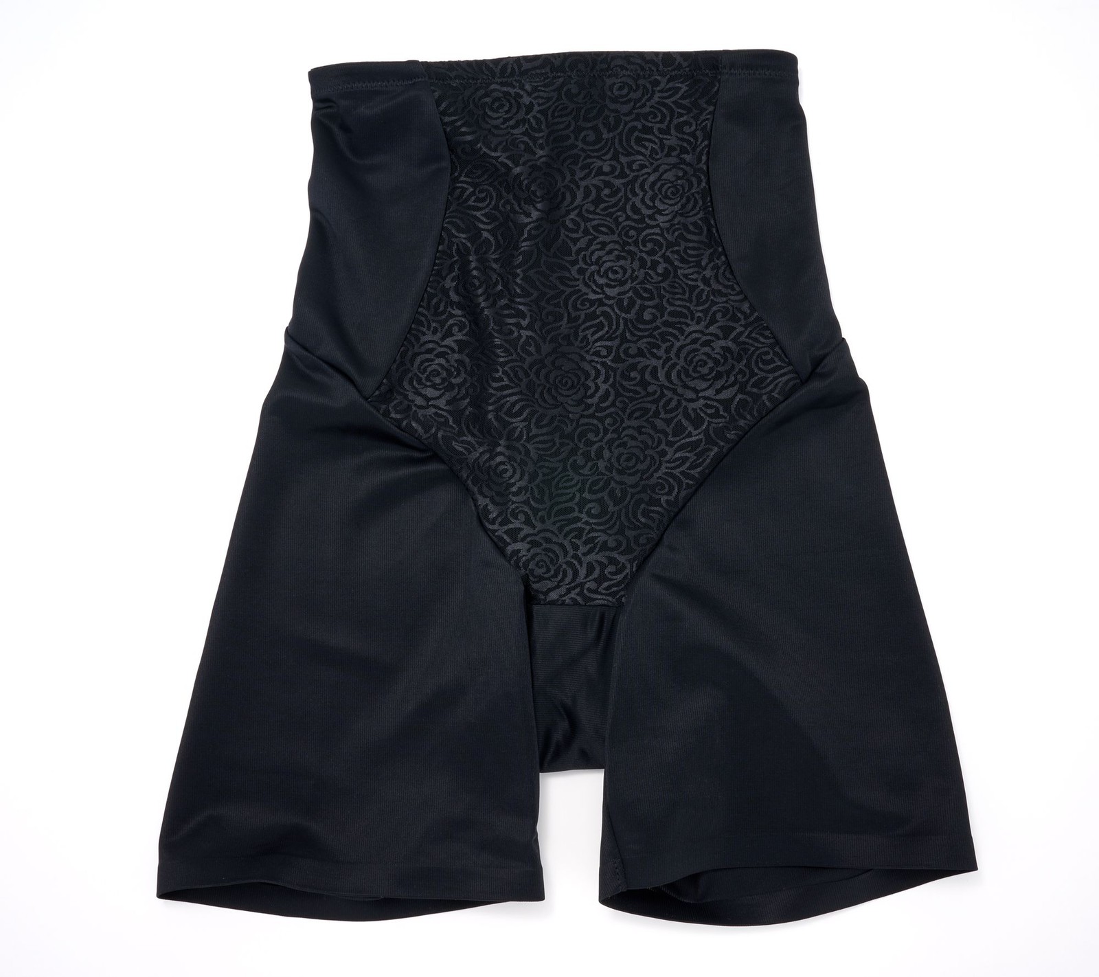 Breezies Wild Rose High Waisted Tummy Shaper Long Line Short Black L New