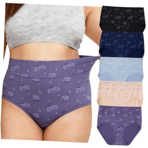 Women’s Plus Size Panties Floral Print Ladies 4X-Large 5 Pack Floral Panties