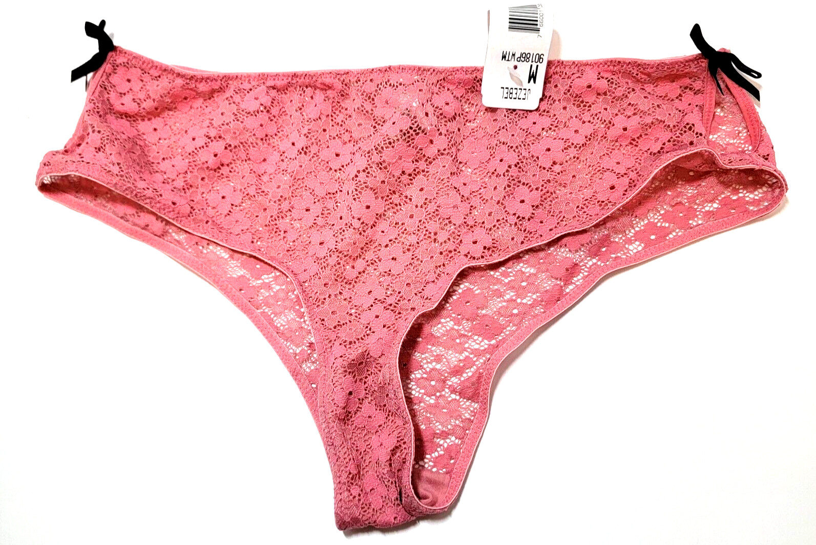 Jezebel Pink Bikini Panties Size 6 / M Medium 83% Nylon 90186P Floral Lace New