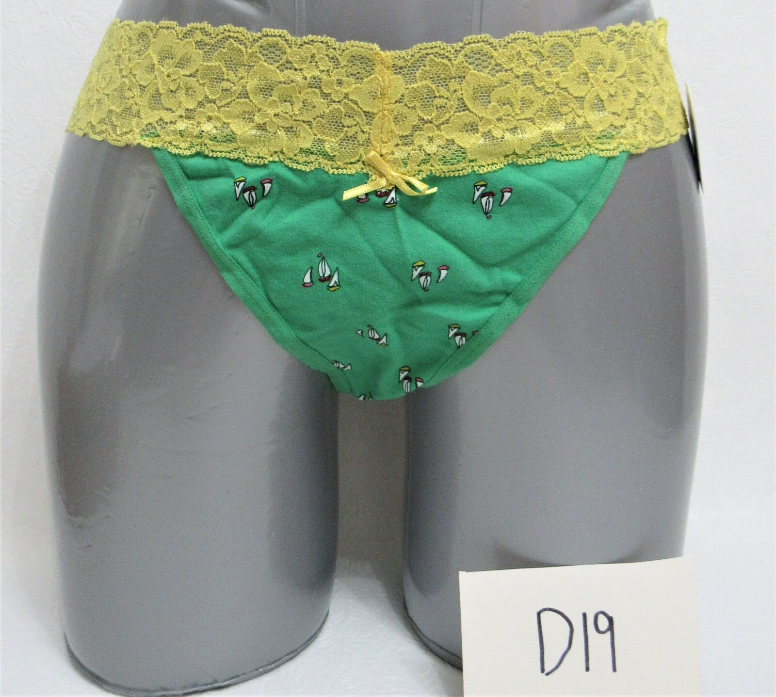 Jessica Simpson Thong Women’s Panties Underwear Sailboat Green Size Large New