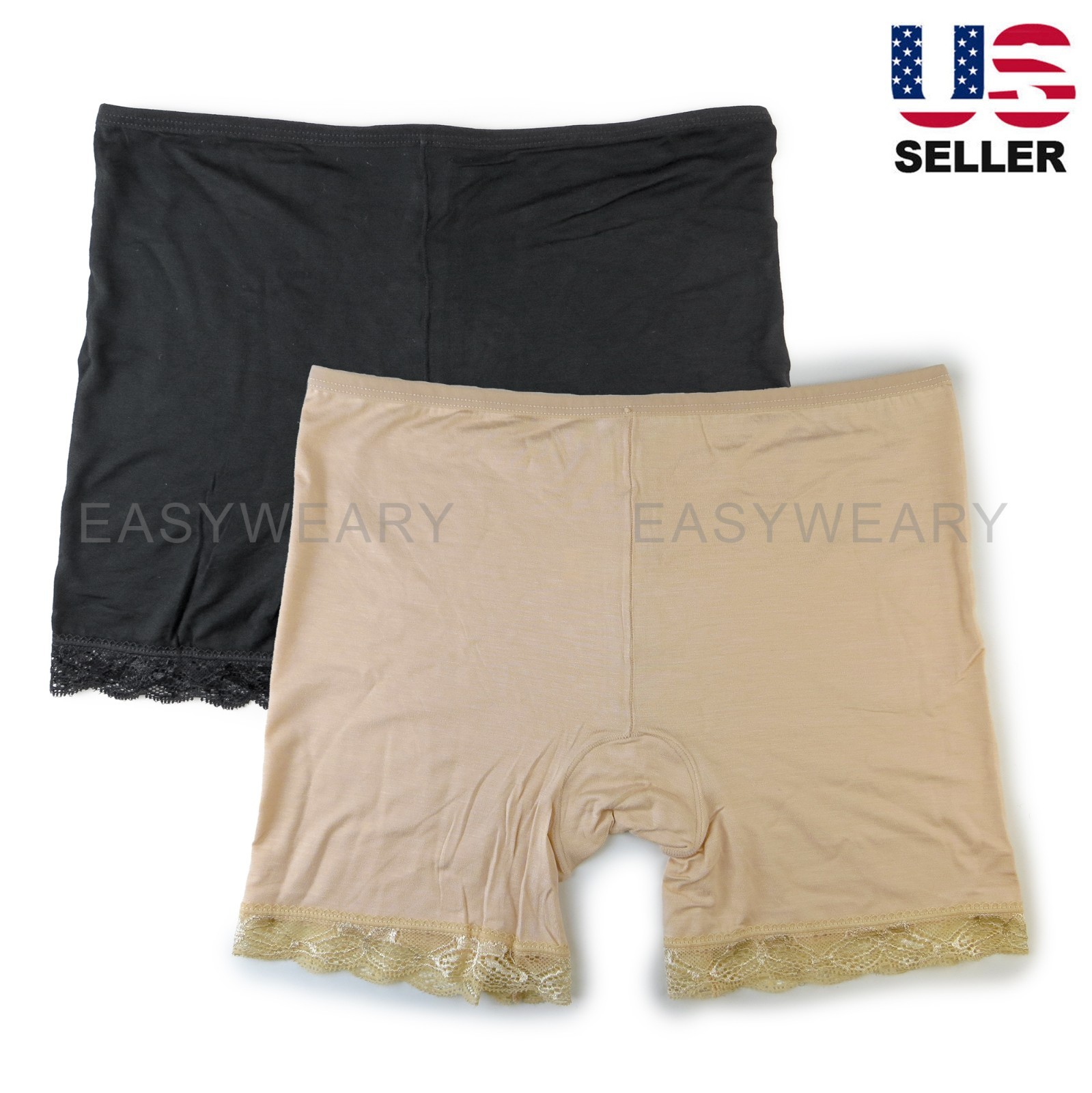 2 Pcs Women Underwear Boxer Briefs Boyshorts Slip Shorts Safety Pants High Waist