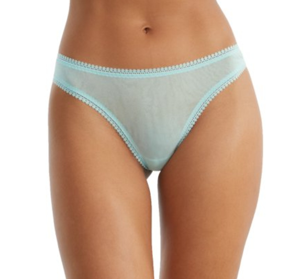 OnGossamer Women Gossamer Mesh Hip-G Thong Panty Sage Mist Size M/L