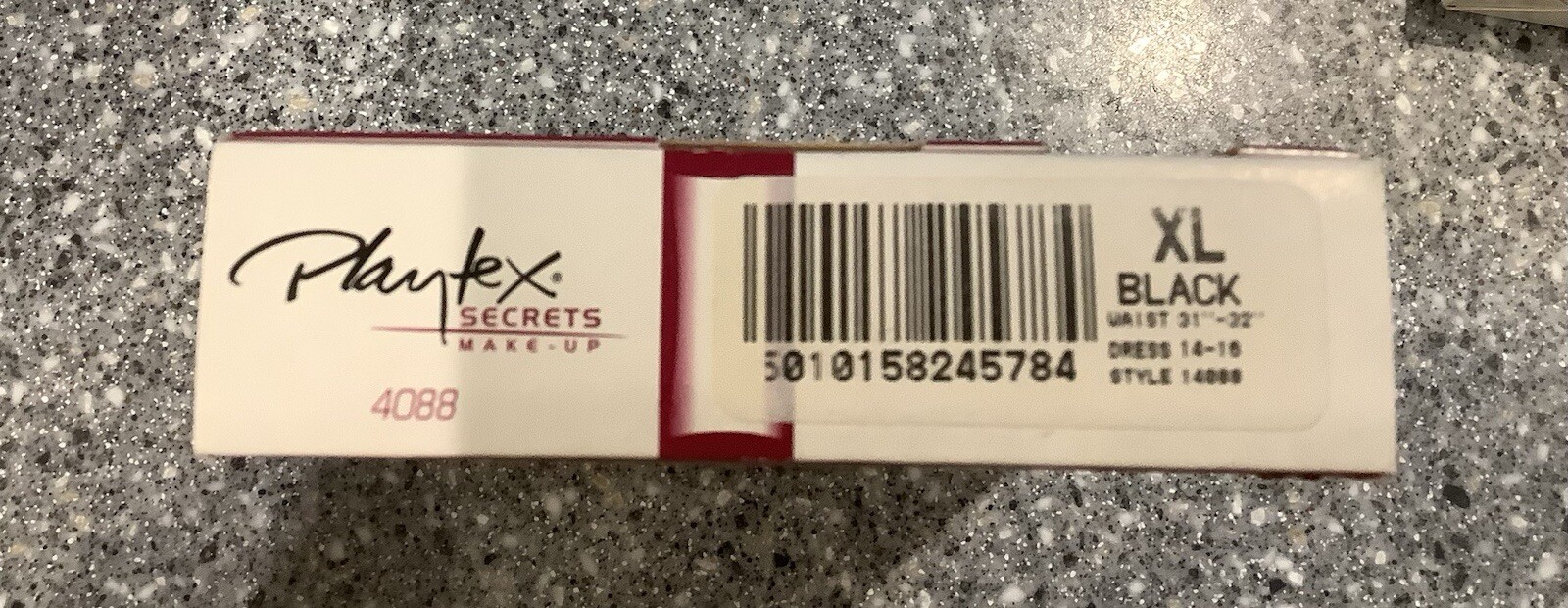 PLAYTEX SECRETS BLACK THONG XL(14~16} STYLE 4088