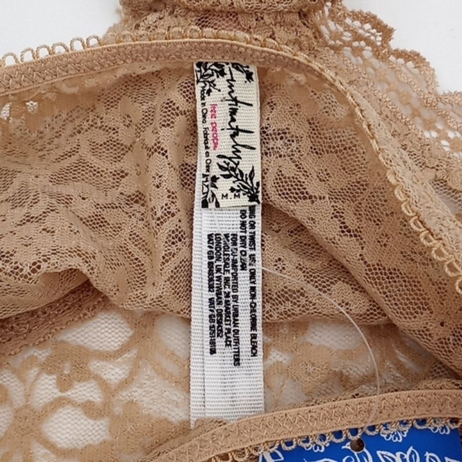 Free People Panty Womens Medium Sheer Floral Lace Hipster Cheeky Brief‎ Nude M
