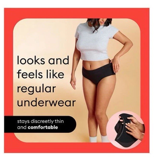 Thinx For All Period Underwear Brief Slip All-Day Absorbency Size L – Black NEW