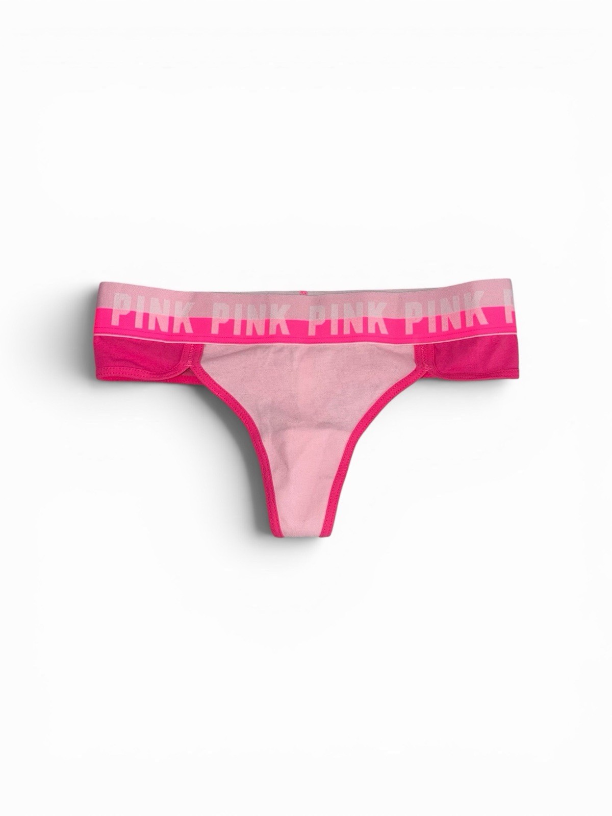 Victoria’s Secret Pink Thong Panty Xsmall Logo Pink Low Rise NWT