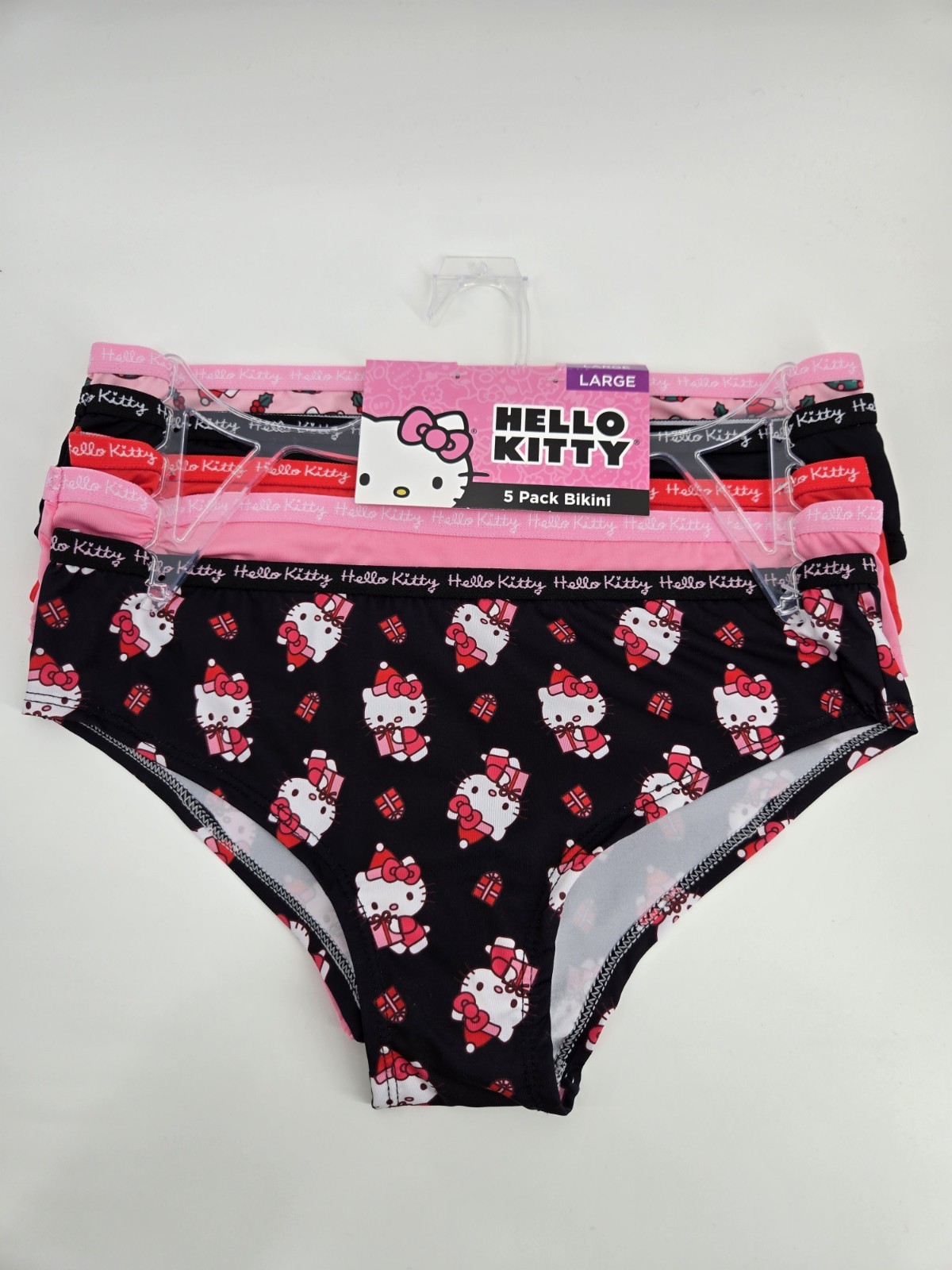Hello Kitty Bikini Panty Panties Underwear 5-Pack Christmas Large NWT