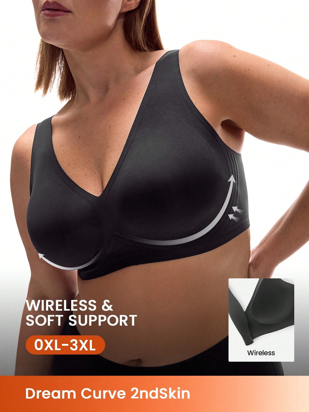 Plus Dream Curve 2ndSkin Black Seamless Wireless Plunge Lounge Cheap24