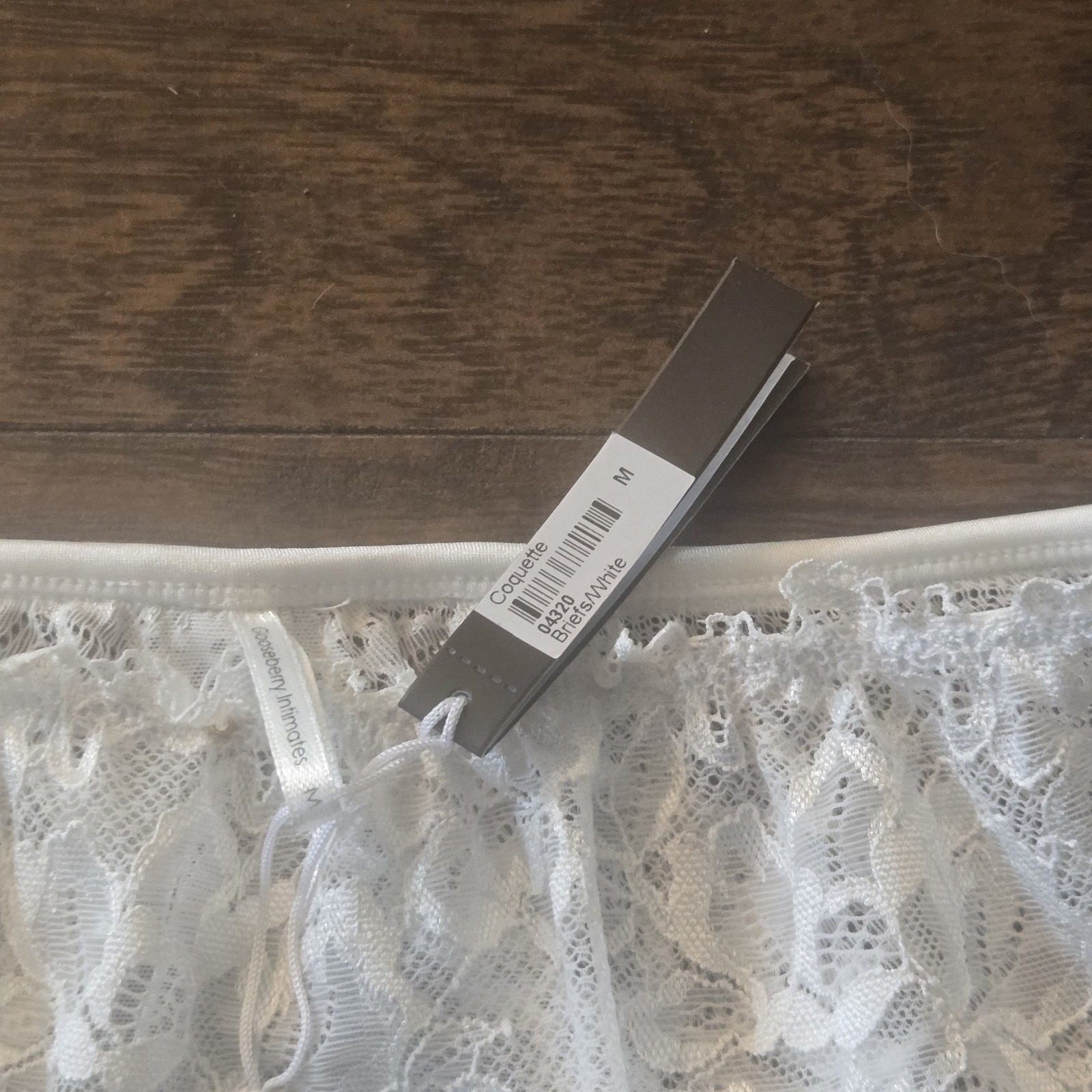 New Gooseberry Intimates Panties Underwear Bridal White Lace Size M Coquette