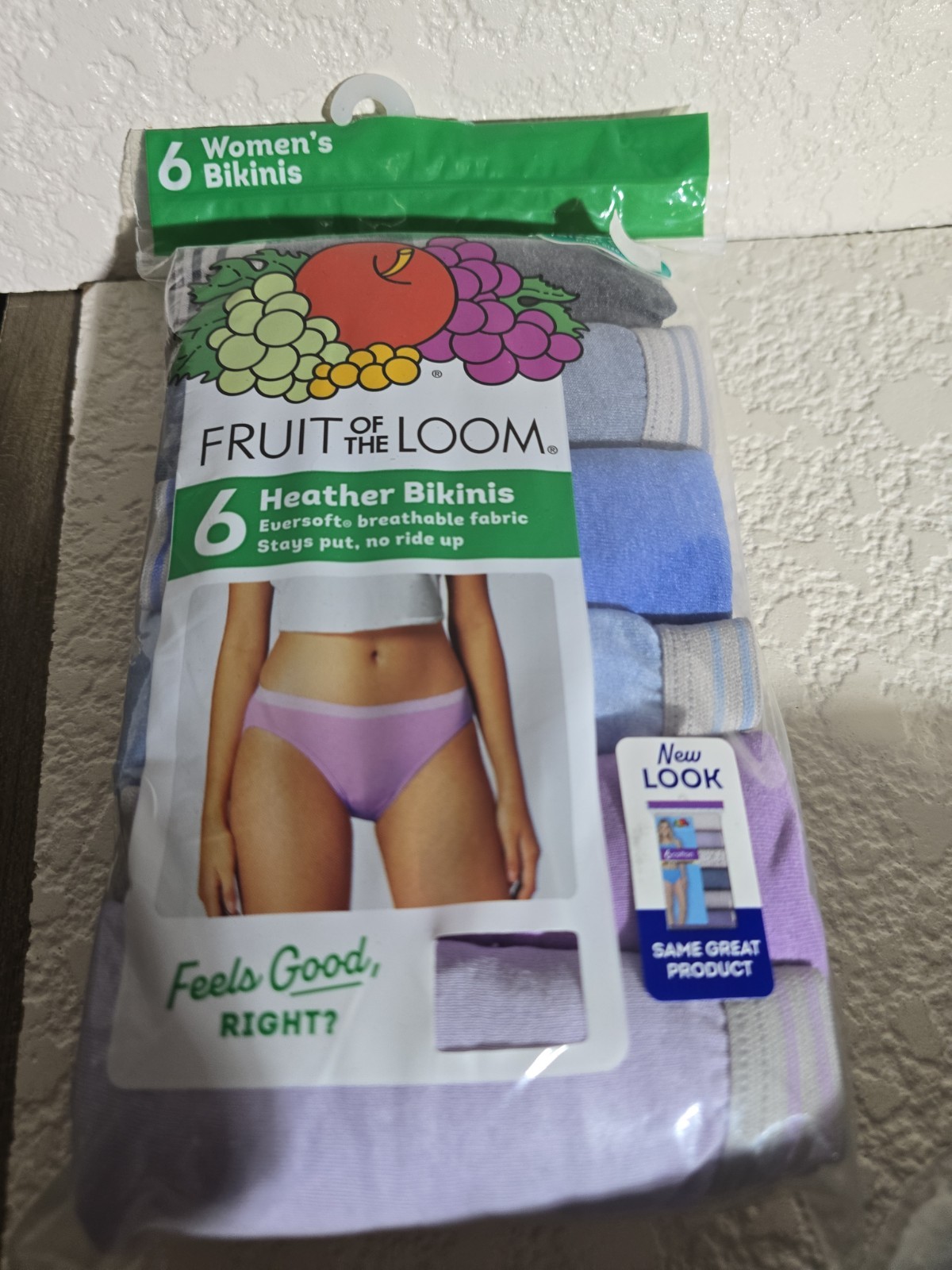FRUIT OF THE LOOM HEATHER BIKINIS MULTI COLOR PANTIES 6 PAIRS WOMEN’S SIZE 9/XL