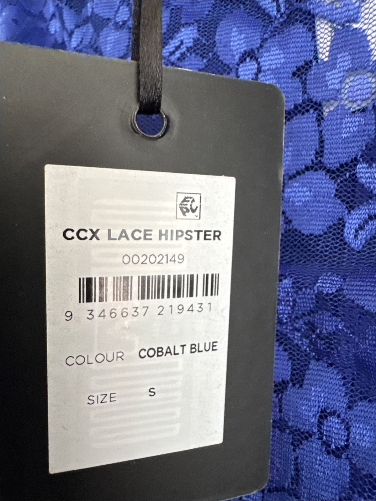 City Chic CCX Lace Hipster Thong Underwear Lingerie Cobalt Blue size S/16 NWT
