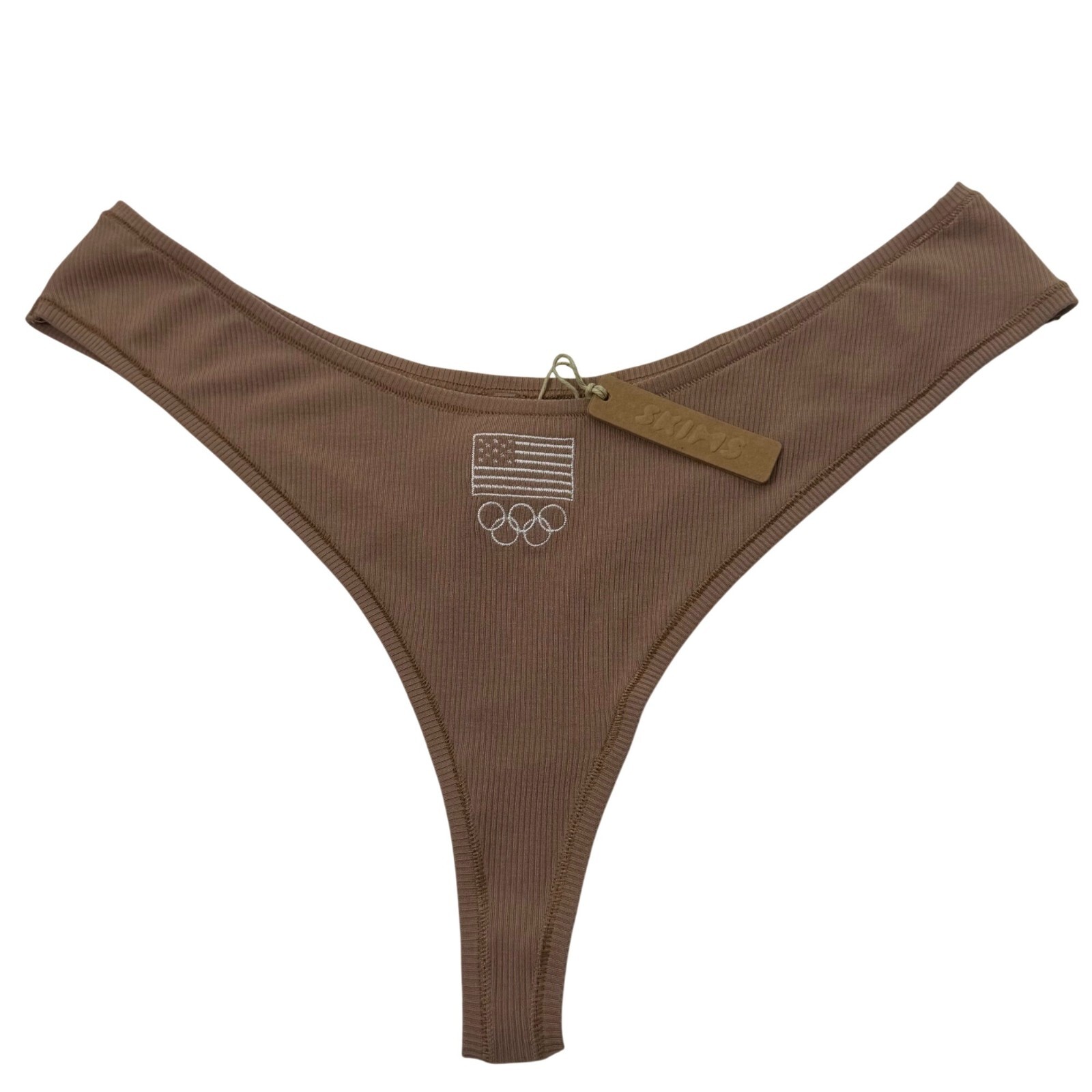 SKIMS Soft Lounge Rib Dipped Thong Team USA Sienna 2X