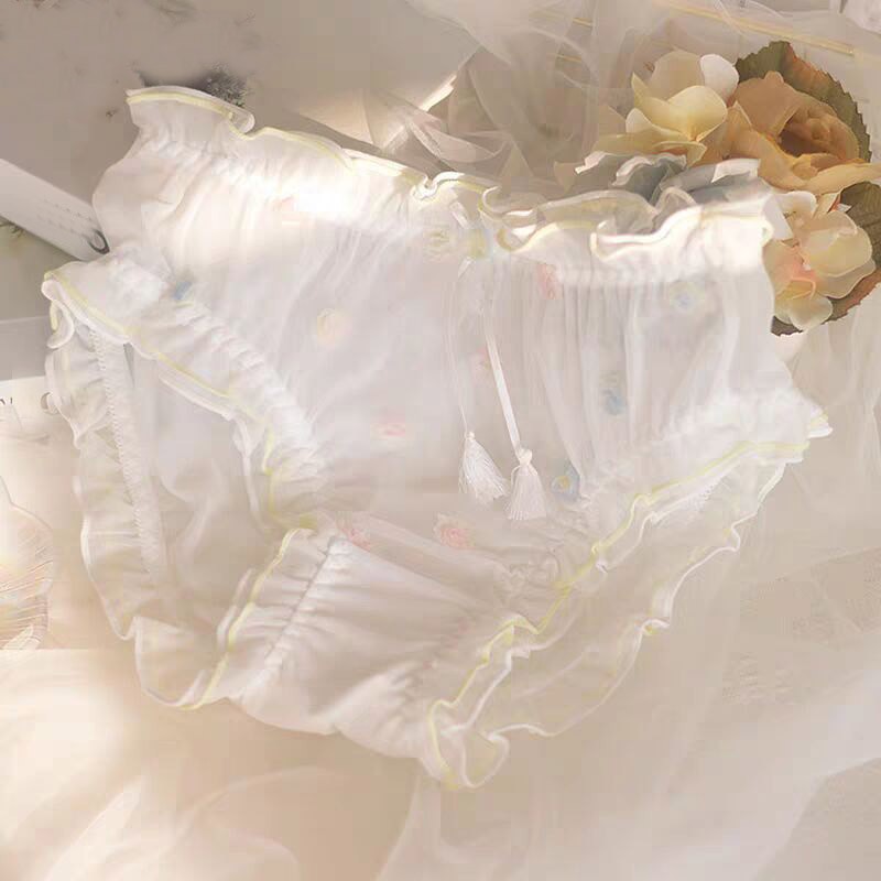 Japanese Sweet Girls Lady Transparent Panties Brief Mesh Lolita School Underwear