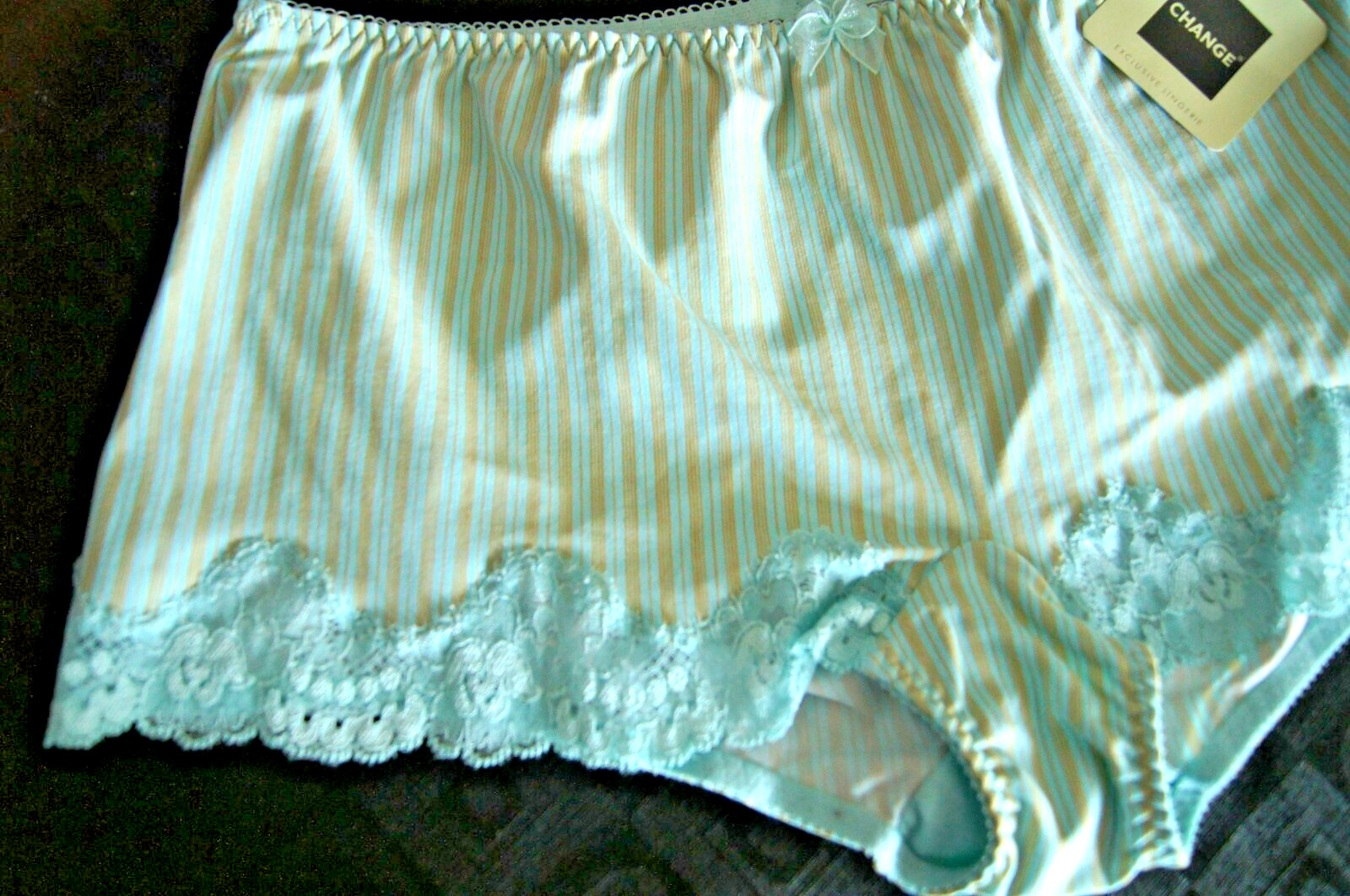 Change of Scandinavia Turquoise/Gold Stripe and Lace Deep Shorts
