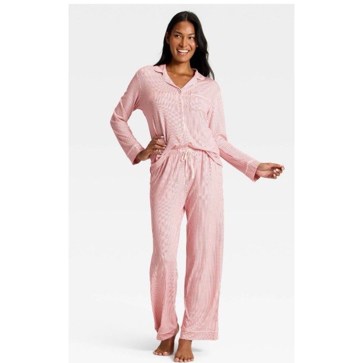 M/L -L top/ M bottom Cloud Knit Auden Modal Soft pajama set, Christmas red/white
