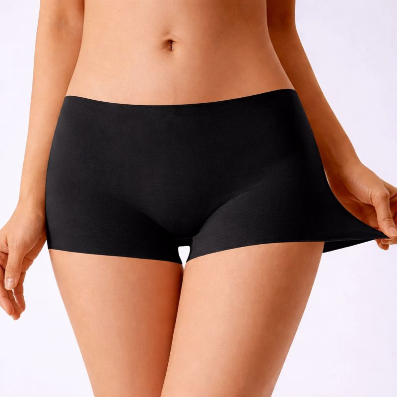 Ladies Seamless High Waist Underwear Soft Boxer Briefs Panties Knickers – 4 Pack