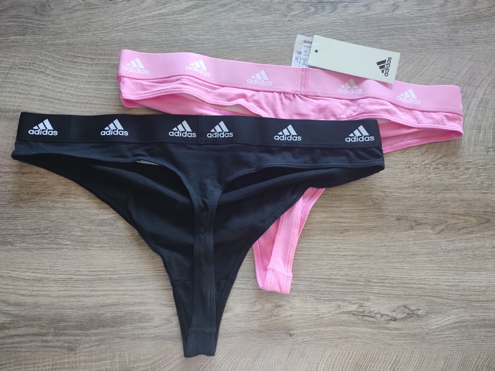adidas Active Comfort Cotton Thongs 2-Pack (Size XXL) 2XL Pink and Black