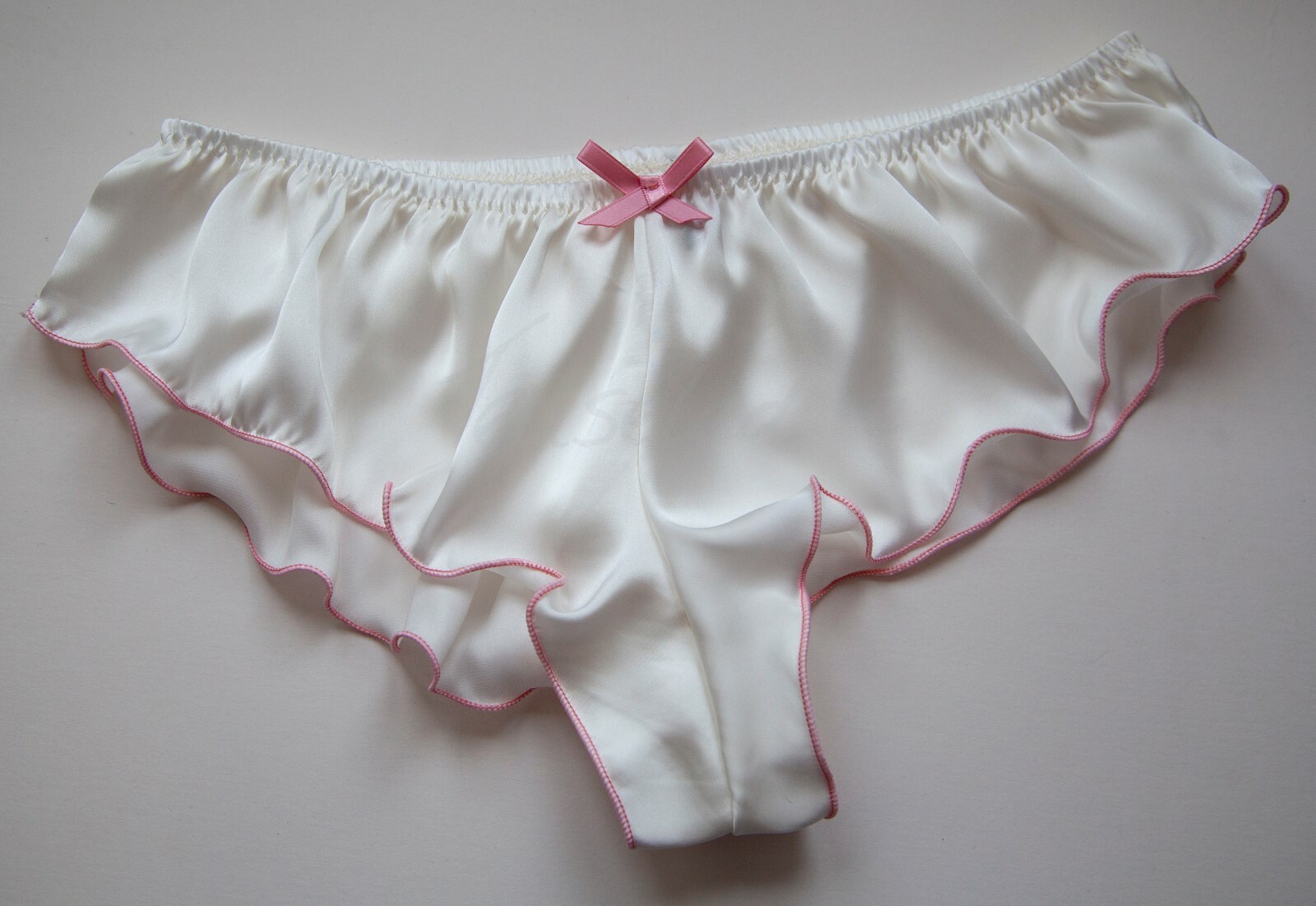 French Knickers Micro silky satin panties *Milkshake* Ivory pink SEXY lingerie