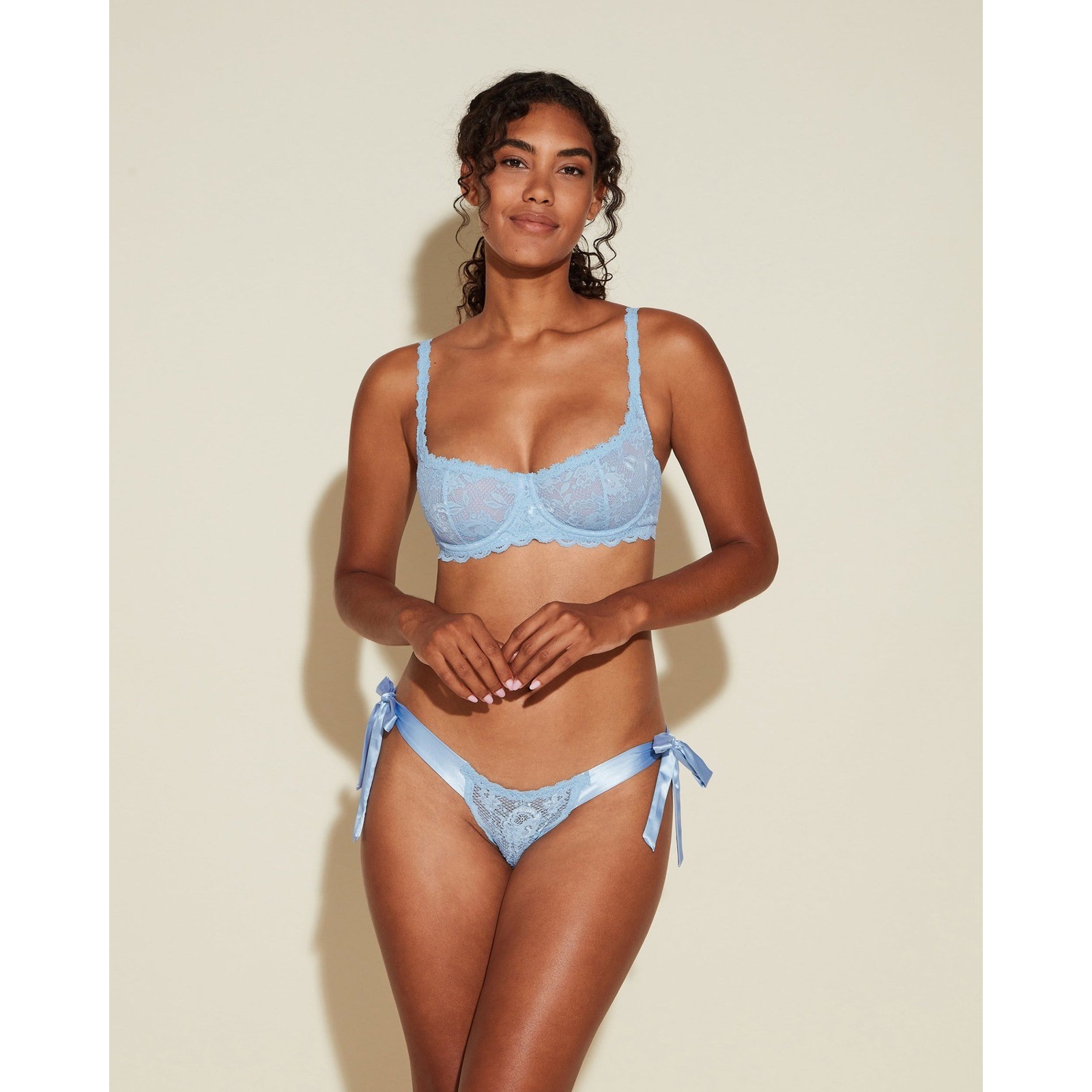COSABELLA Never Say Never Side Tie Brazilian Panty Aasmani Blue / Size S/M – NWT