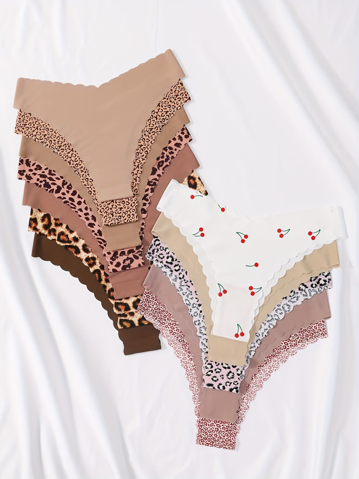 Women’s Printed Triangle Panties 12 Pack Seamless Breathable Underwear XS-XL