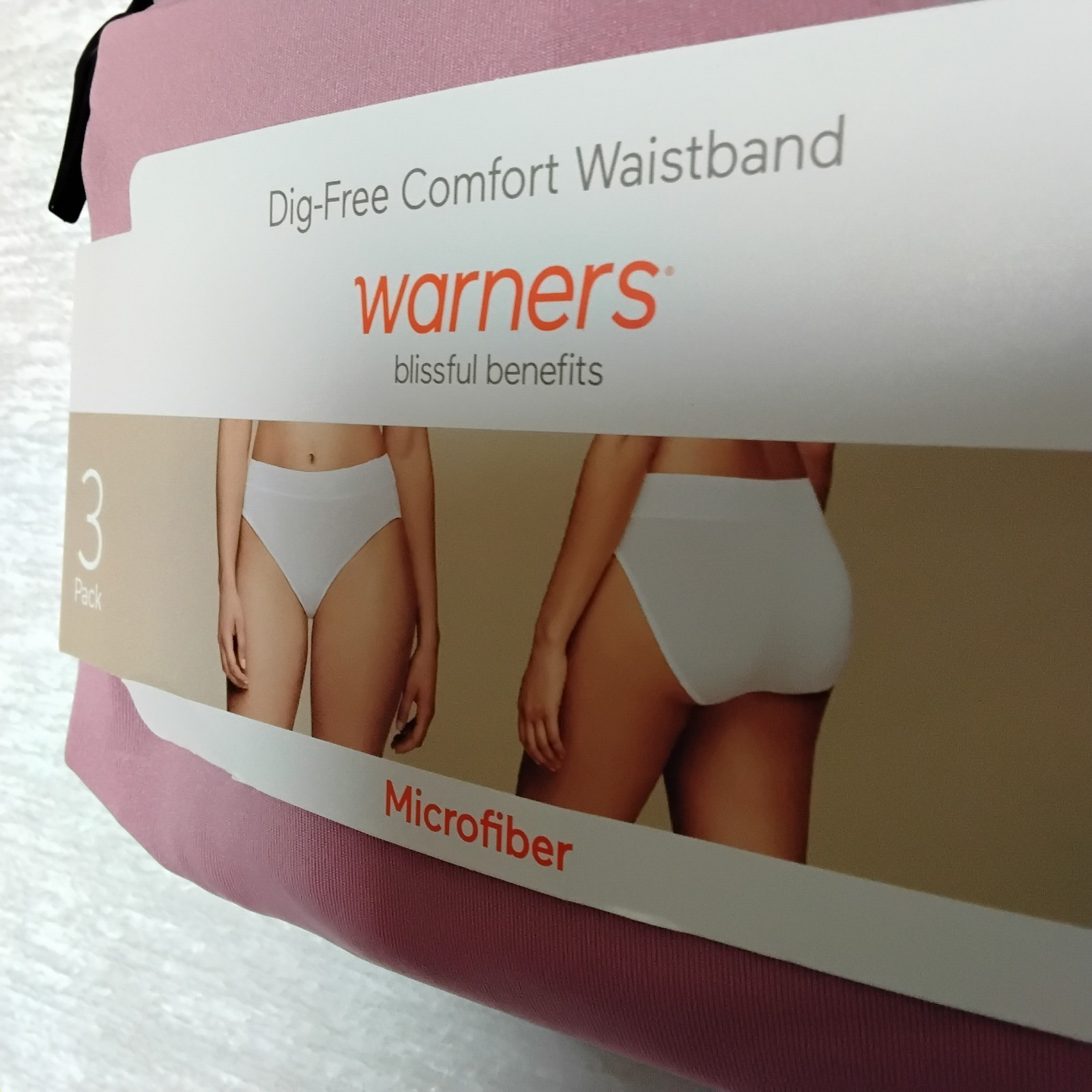 Warners Blissful Benefits Hi-Cut Microfiber Panties 3pk Dig Free Large NWT