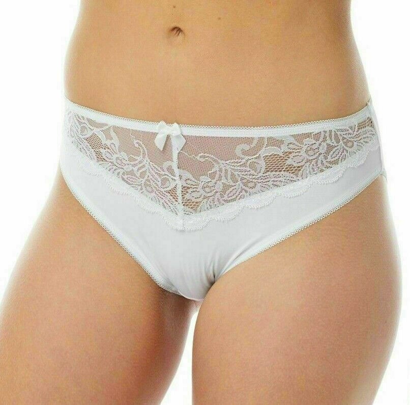 MARLON BLACK WHITE SILKY MICROFIBRE LACE FRONT BIKINI BRIEFS 8 – 18 BNWT