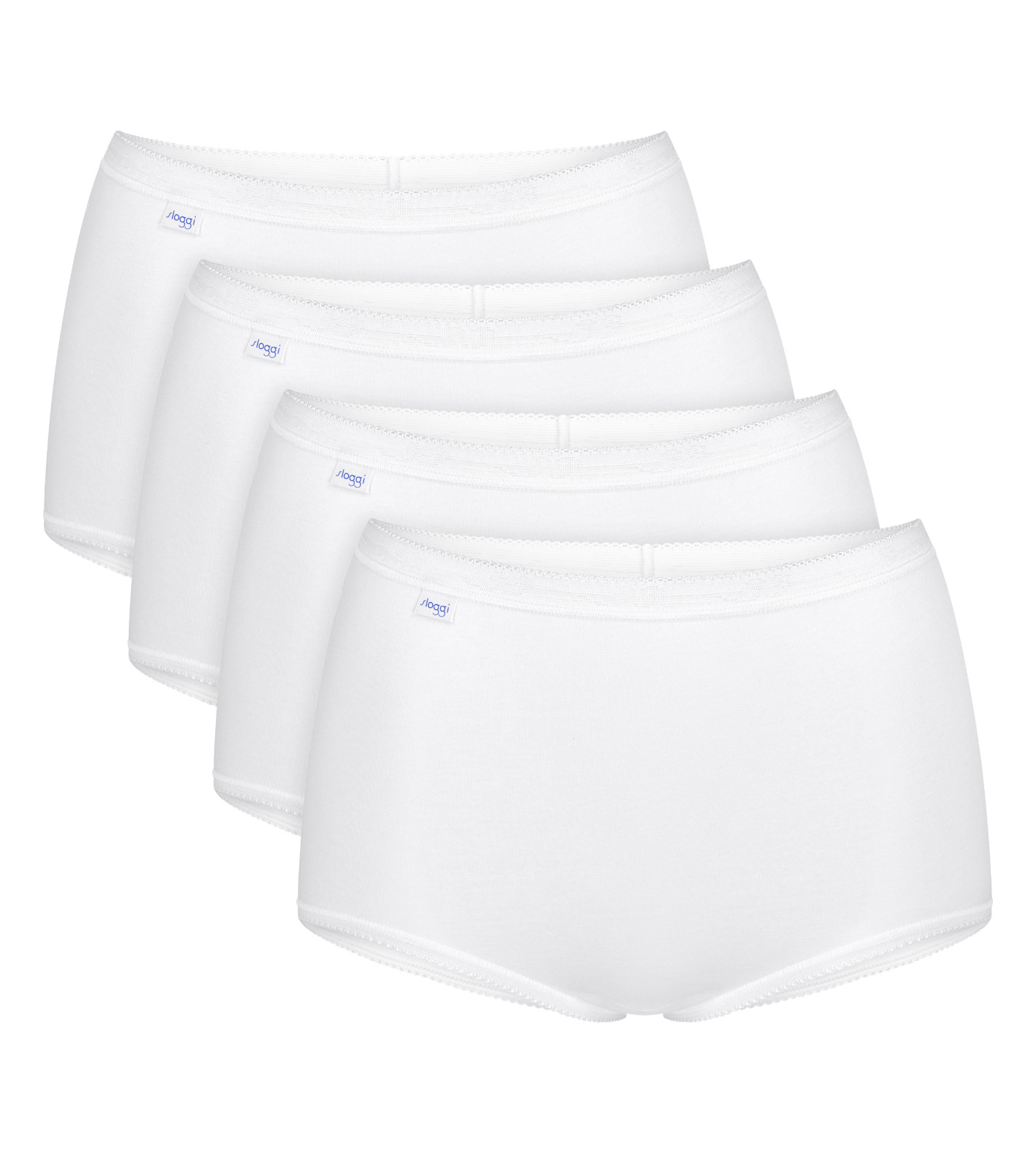 Sloggi Basic Maxi Brief Knickers 4 Pack 95% Cotton High Rise Full Brief 10028378