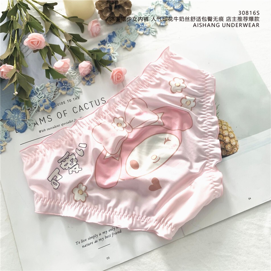 NEW 4pcs/Set KT Kitty Melody Anime Panties Underwear Briefs Lace Girl underpants