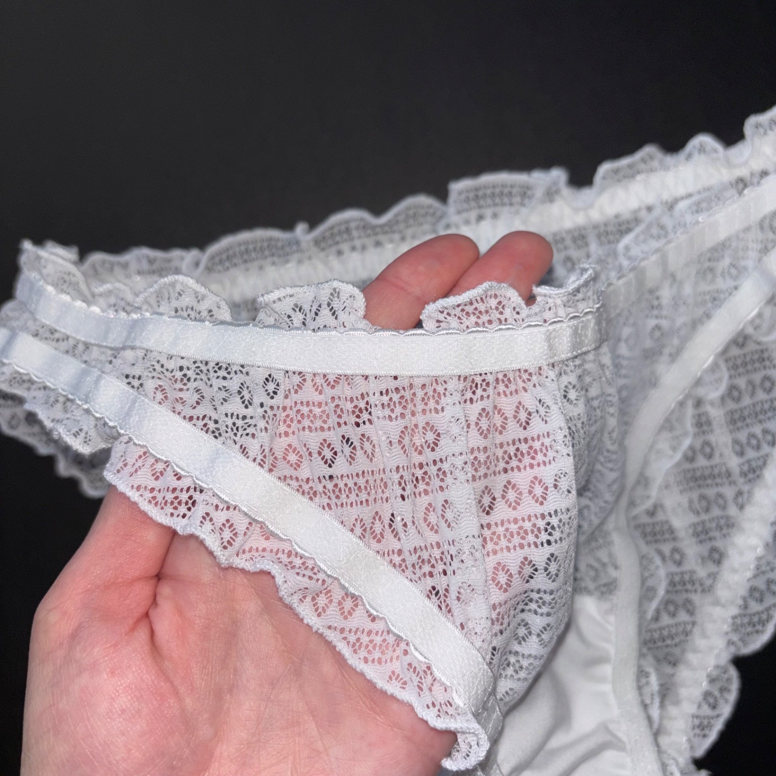 RUFFLE Panties BLOOMER White RETRO Lingerie HANDMADE Sissy UNDERWEAR XS S