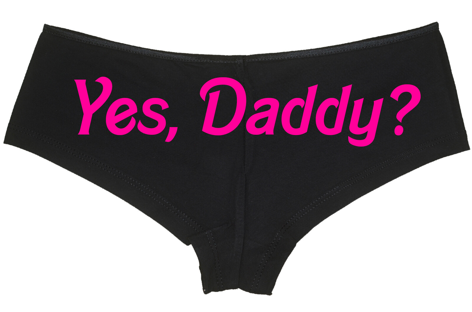 Knaughty Knickers Yes Daddy DDLG Black Boyshort for Daddys Little Kitten
