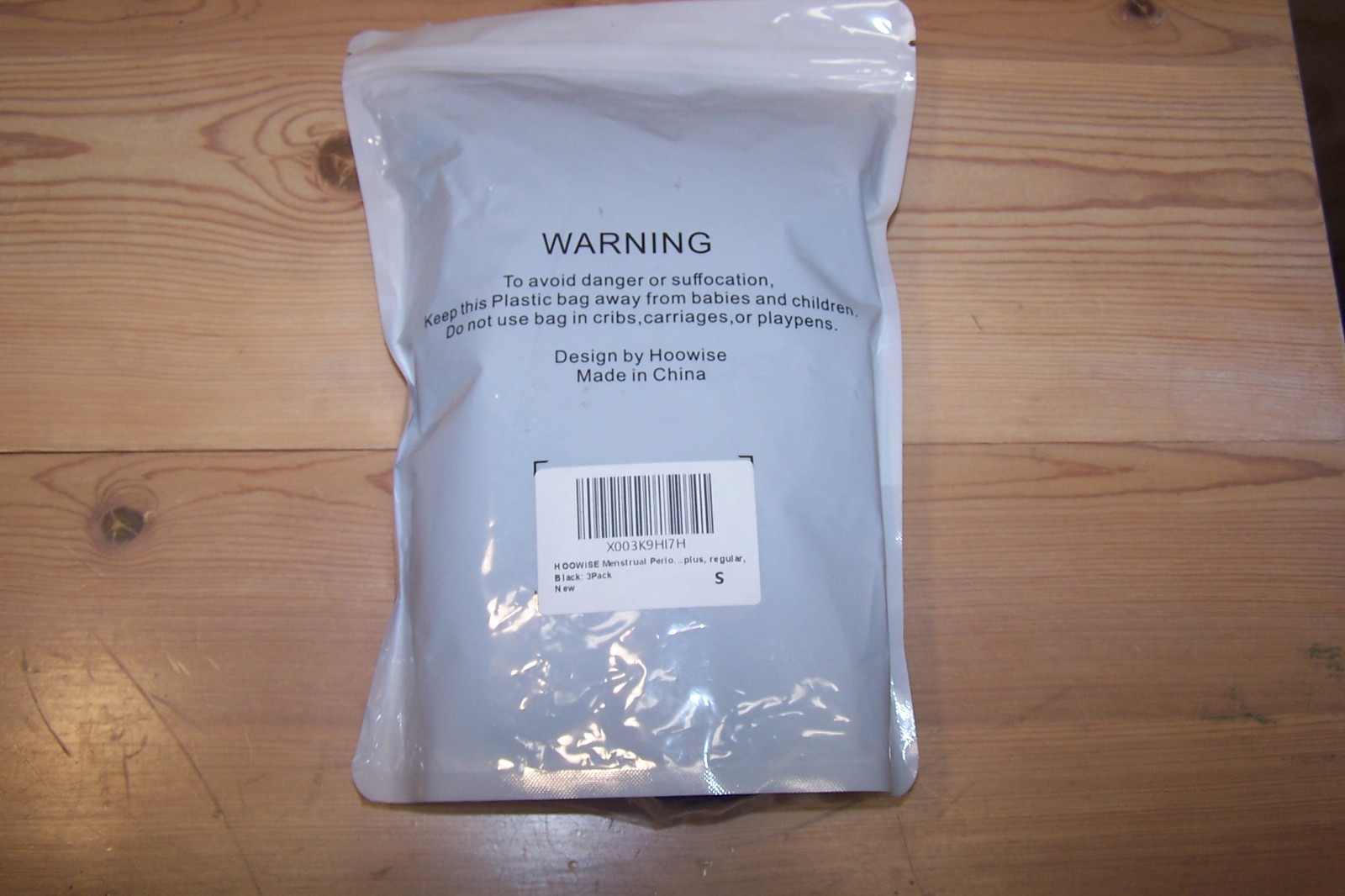 NEW 3 COUNT IN PACKAGE – BLACK PERIOD PANTIES SZ SMALL